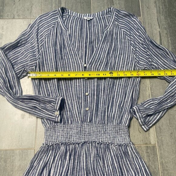 Rails Jasmine Linen Blend Drop Elastic Waist Dress Tibet Stripe Size Medium - Picture 11 of 14